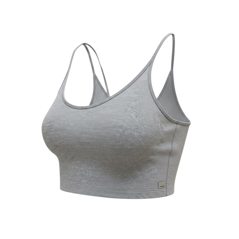 Vuori Womens Grey Cotton Butter Soft Crop Top Lined Cami Tank Size XL